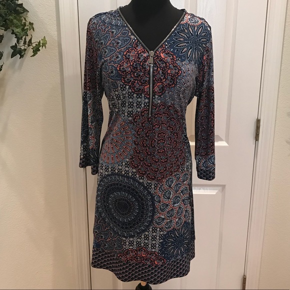 MSK Dresses & Skirts - MSK Boho Print Dress, Size XL